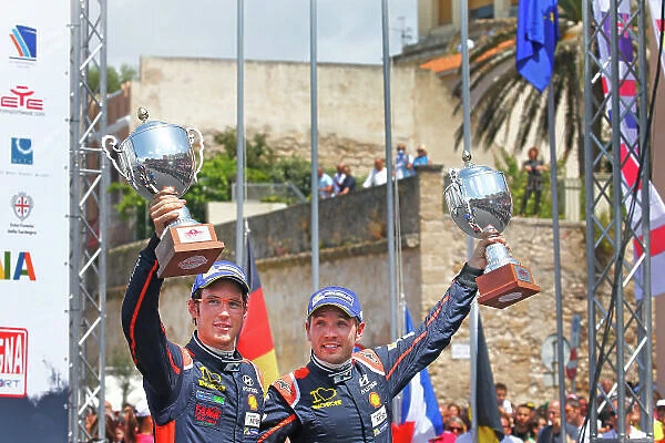 2015 World Rally Championship Rally d'Italia Sardegna 11th - 14th June 2015 Thierry Neuville, Hyundai, podium Worldwide Copyright: McKlein / LAT