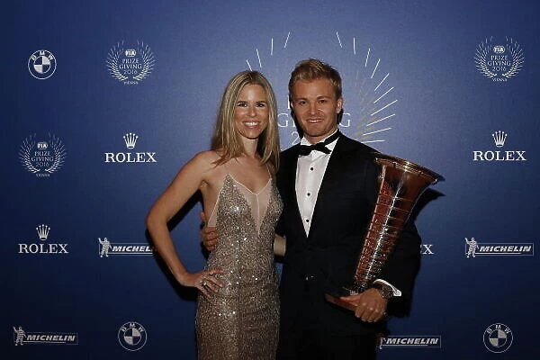 2016 FIA Prize Giving Vienna, Austria Friday 2nd December 2016 Nico Rosberg with wife Vivian. Photo: Copyright Free FOR EDITORIAL USE ONLY. Mandatory Credit: FIA ref: 30560143654_4ac0493b58_o