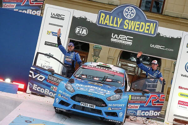 2016 FIA World Rally Championship, Round 02, Rally Sweden, 12th - 14th, February, 2016 Elfyn Evans, Ford WRC2, Podium Worldwide Copyright: McKlein / LAT