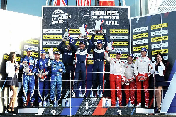2017 European LeMans Series, Silverstone, 13th-15th April 2017, P3 Podium - John Falb (USA)  /  Sean Rayhall (USA) - UNITED AUTOSPORTS - Ligier JS P3 - Nissan wins World Copyright. JEP / LAT Images