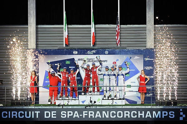 2017 FIA World Endurance Championship. Spa-Francorchamps, Belgium, 4th-6th May 2017. GT Pro Podium - #71 AF Corse Ferrari 488 GTE: Davide Rigon, Sam Bird win World Copyright: JEP / LAT Images