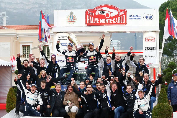 2017 FIA World Rally Championship, Round 01, Rally Monte Carlo, January 18-22, 2017, Sebastien Ogier, Julien Ingrassia, Ford Team Podium, Worldwide Copyright: McKlein / LAT