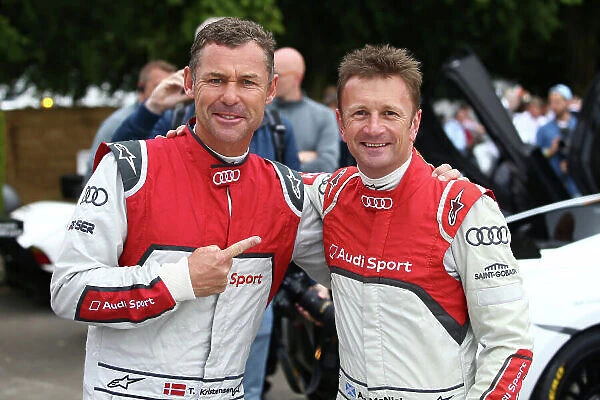 2017 Goodwood Festival of Speed. Goodwood Estate, West Sussex, England. 30th June - 2nd July 2017. Tom Kristensen and Allan McNish World Copyright : JEP / LAT Images
