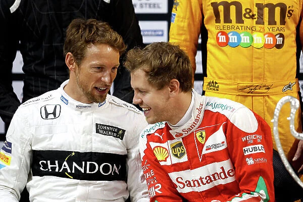 2017 Race of Champions Miami, Florida, USA Saturday 21 January 2017 Jenson Button and Sebastian Vettel World Copyright: Alexander Trienitz / LAT Photographic ref: Digital Image 2017-RoC-MIA-AT2-0833