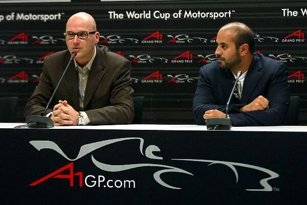 A1 Grand Prix: Hans-Joerg Fischer CEO EuroSpeedway Lausitz and Sheikh Maktoum Hasher Maktoum Al Maktoum, President of A1 Grand Prix in the Friday