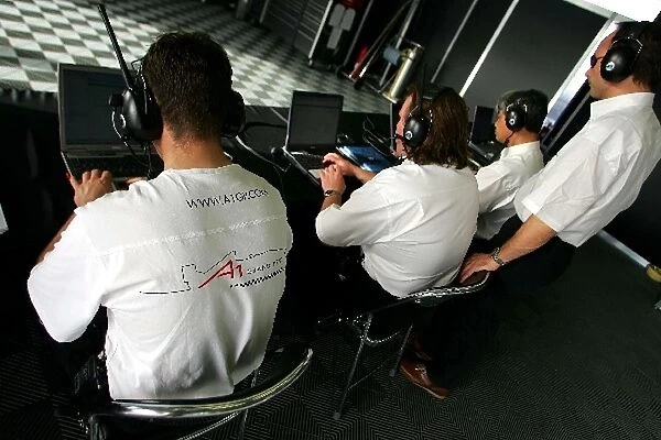 A1 Grand Prix Testing: A1 GP Engineers work on the telemetry