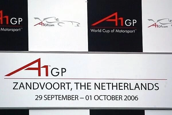 A1GP podium logo.. A1GP, Rd1, Preparations, Zandvoort, Holland, 28 September 2006.