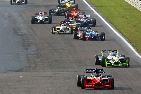 A1GP: Pole sitter Adrian Zaugg A1 Team South Africa leads on the parade lap