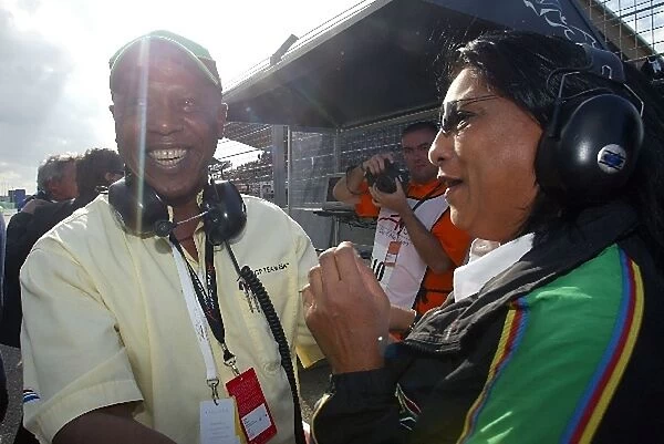 A1GP: Tokyo Sexwale A1 Team South Africa Seat-Holder celebrates pole position for A1 Team South Africa
