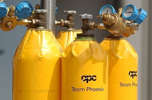 Air bottles for the wheel guns of the OPC Team Phoenix. DTM Championship