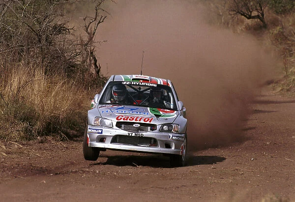 Alister McRae in action in the Hyundai Accent WRC. Argentina Rally 2000