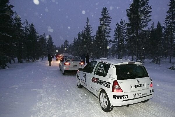 Arctic Rally: Drivers wait to start the Shakedown Stage
