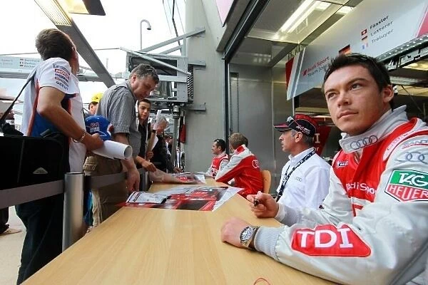 10lmt. Audi drivers sign autographs.. Le Mans 24 Hours Practice