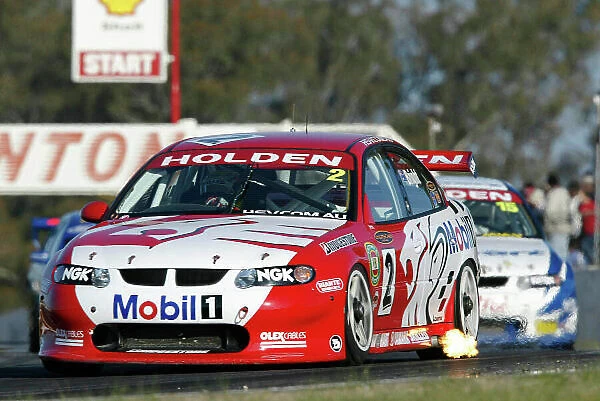 Australian V8 Supercar, Round 8, Winton, Australia, 18th Aug 2002. Holden driver Jason Bright leads Todd Kelly(15) on his way to winning round 8 of the V8 Supercar Championship. World Copyright: Horsburgh / LAT Photographic Ref: Digital image only
