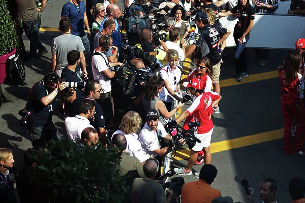 Autodromo Nazionale di Monza, Monza, Italy. 5th September 2013. Felipe Massa, Ferrari, speaks to the press. World Copyright: Andy Hone / LAT Photographic. ref: Digital Image HONY3461