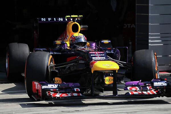Autodromo Nazionale di Monza, Monza, Italy. 6th September 2013. Mark Webber, Red Bull RB9 Renault, leaves the garage. World Copyright: Andy Hone / LAT Photographic. ref: Digital Image HONY4521