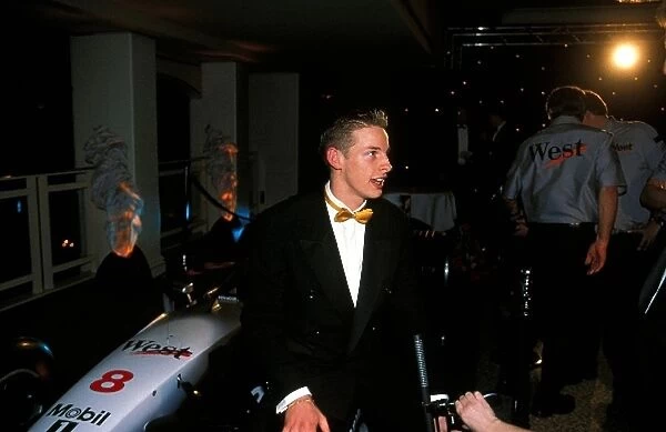 Autosport Awards Ceremony: The 1998 McLaren Autosport BRDC Young Driver Award winner Jenson Button is interviewed