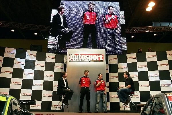 Autosport International Show 2006: Christian Horner Arden team owner, Michael Ammermuller and Nicolas Lapierre Arden GP2 drivers 2006