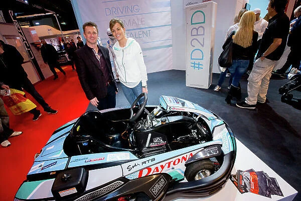 Autosport International Exhibition. National Exhibition Centre, Birmingham, UK. Sunday 17 January 2016. Allan McNish supporting Susie Wolff in the launch of Dare to be Different at Autosport International show