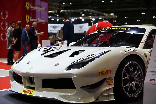 Autosport International Exhibition. National Exhibition Centre, Birmingham, UK. Sunday 14th January 2018. A Ferrari 488 on display. World Copyright: Mike Hoyer / JEP / LAT Images Ref: MDH10365