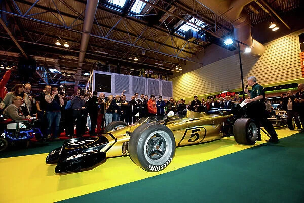 Autosport International Exhibition. National Exhibition Centre, Birmingham, UK. Thursday 14 January 2016. Classic Team Lotus unveil the Lotus Type 56 B. World Copyright: Sam Bloxham / LAT Photographic. ref: Digital Image _SBL6144