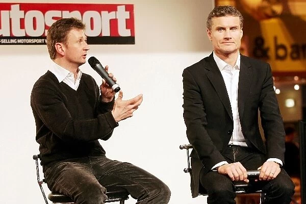 Autosport International Show: L-R: Allan McNish, Audi, and David Coulthard on the main stage