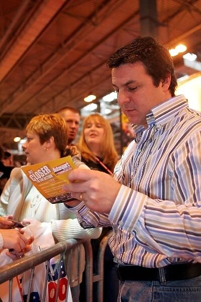 Autosport International Show: Mark Blundell signs autographs for the fans