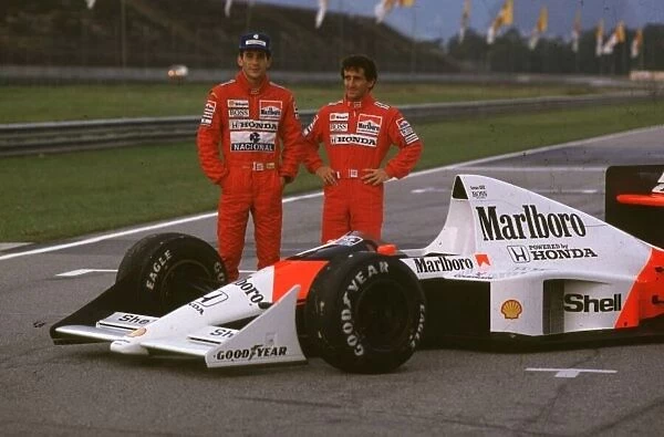 Ayrton Senna and Team mate Alain Prost Formula One World Championship World ©LA