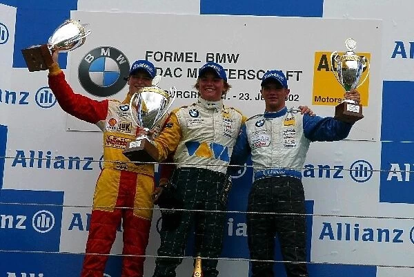 BMW ADAC Series: The podium: Hannes Neuhauser second; Nico Rosberg winner; Christian Mamerow third