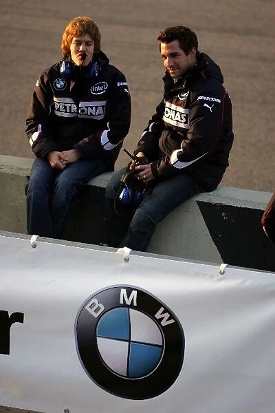 BMW Sauber F1. 07 First Run: Sebastian Vettel BMW Sauber F1 Test Driver and Timo Glock BMW Sauber Test Driver