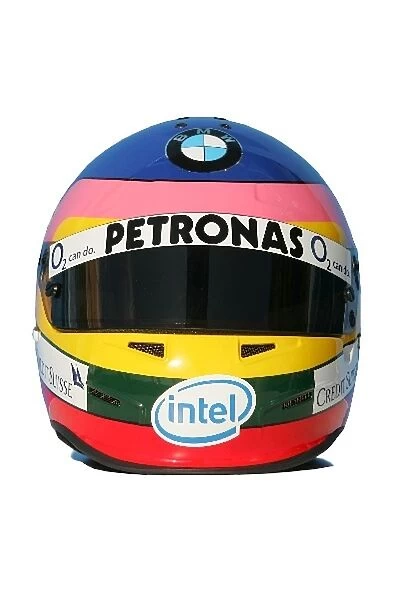 BMW Sauber Roll Out: The helmet of Jacques Villeneuve BMW Sauber F1 Team