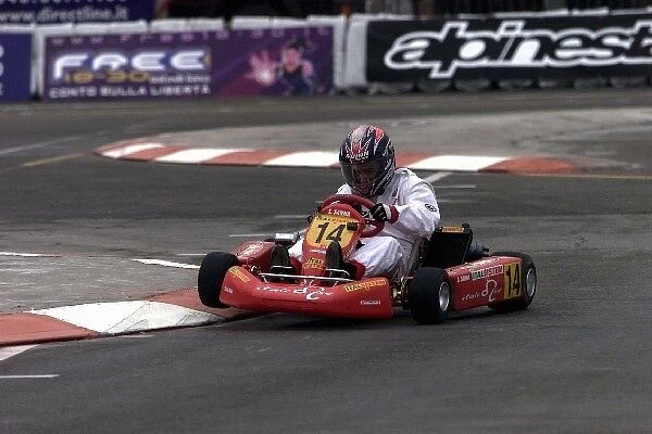 Bologna Motorshow: 125cc Motorbike Racer and keen karter Simone Sanna competed in the celebrity Karting race
