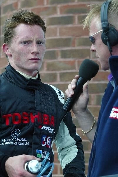 British F3 Championship: Race 1 - Mike Conway Raikkonen Robertson Racing is interviewed after his win