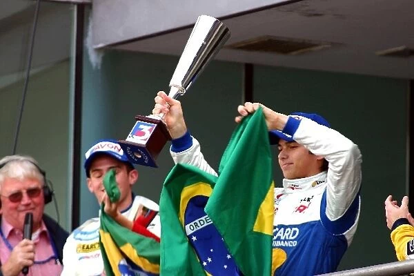 British Formula Three Championship: A delighted Nelson Piquet Jnr Piquet Sports on the podium