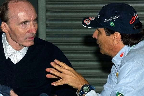 British Formula Three Championship: Frank Williams Williams Team Owner, who was a visitor to the meeting, talks with former employee Nelson Piquet