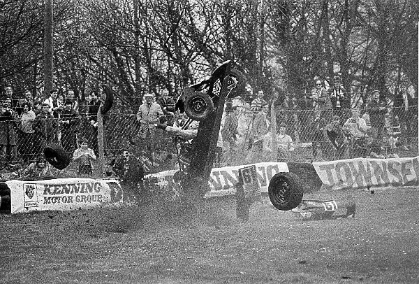British Formula Ford Championship: Perry McCarthy is tossed around like a rag doll during his spectacular barrel-rolling accident that remarkably