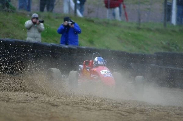 British Formula Ford Festival: Wesley Godwin spins into the gravel at turn 1