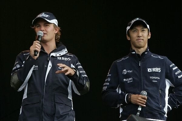 British Grand Prix Party: Nico Rosberg Williams and Kazuki Nakajima Williams