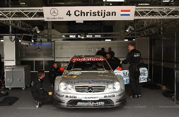 The car of Christijan Albers (NED), Express-Service AMG-Mercedes, in the pitbox