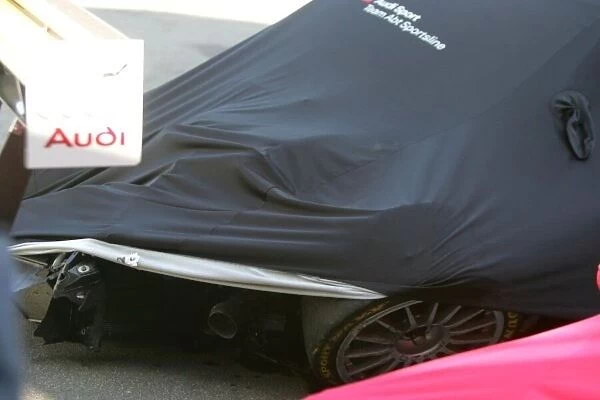 DTM. The car of Tom Kristensen (DEN) Audi Sport in Parc Ferme after a first lap accident