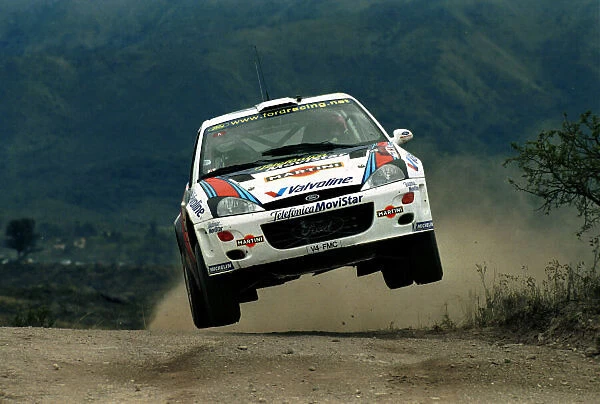 Carlos Sainz in action in the Ford Focus WRC. Argentina Rally 2000