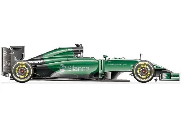 Caterham CT05 side view: MOTORSPORT IMAGES: Caterham CT05 side view