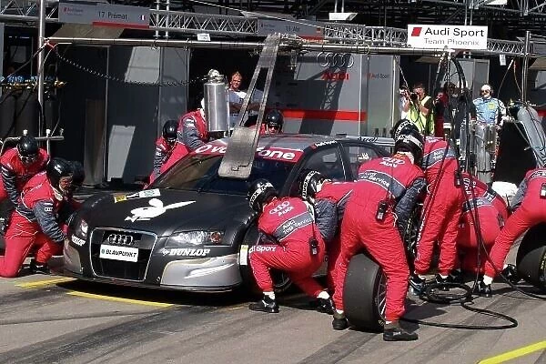 DTM. Christian Abt (GER) Audi Sport Team Phoenix Audi A4 DTM (2006), makes a pit stop.