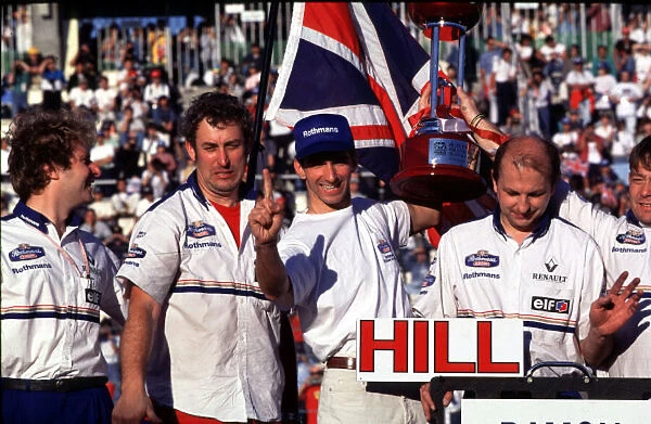 Damon Hill celebrates winning his World Championship title in 1996 World ©LA