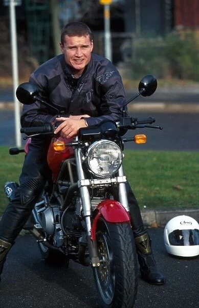 David Coulthard and his Ducati Motorbike