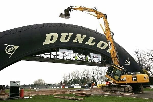 Donington Park Dunlop Bridge Demolition