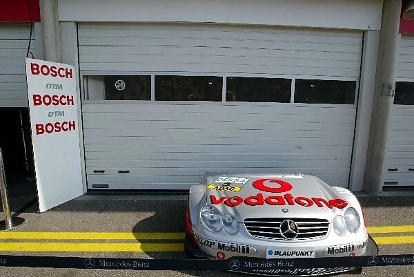 DTM: Closed pit garages of the HWA  /  AMG team