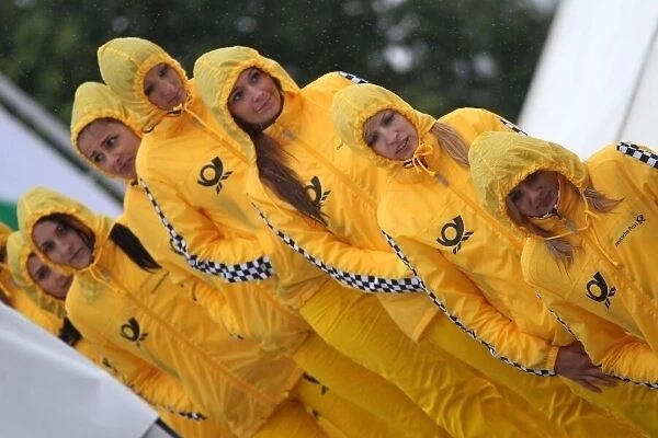 DTM grid girls in waterproofs!. DTM, Rd5, Norising, Germany, 2-3 July 2011