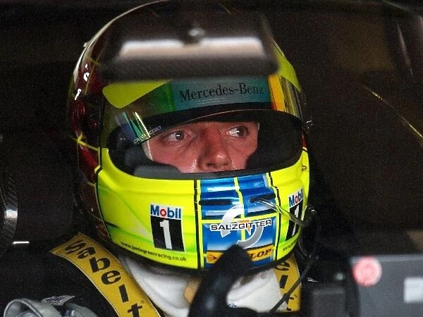DTM Testing: Jamie Green Salzgitter AMG Mercedes C-Klasse, in the pit garage