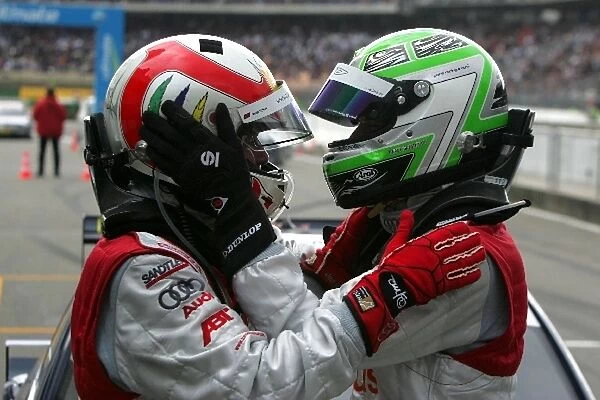 DTM: Tom Kristensen Audi Sport Team Abt and Timo Scheider Audi Sport Team celebrate in parc ferme